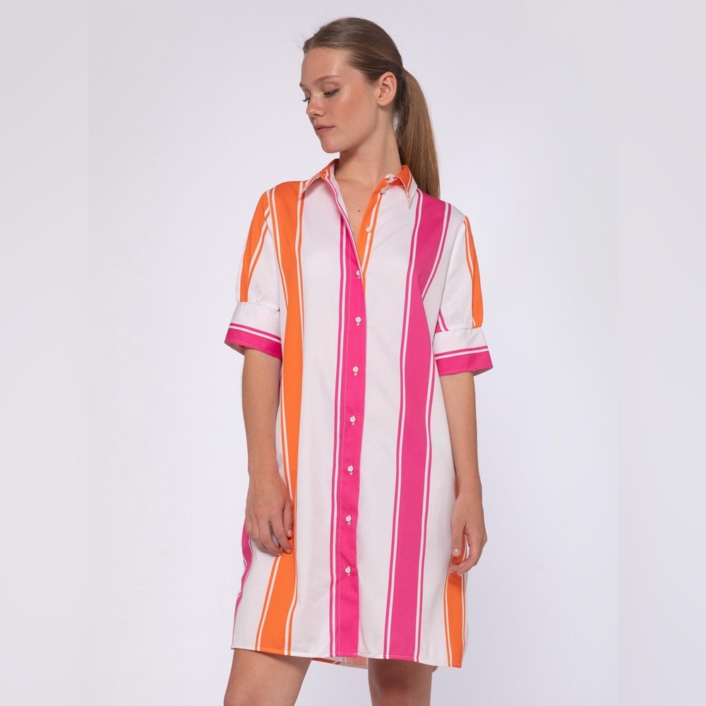 Vilagallo Striped Pink & Orange Dress